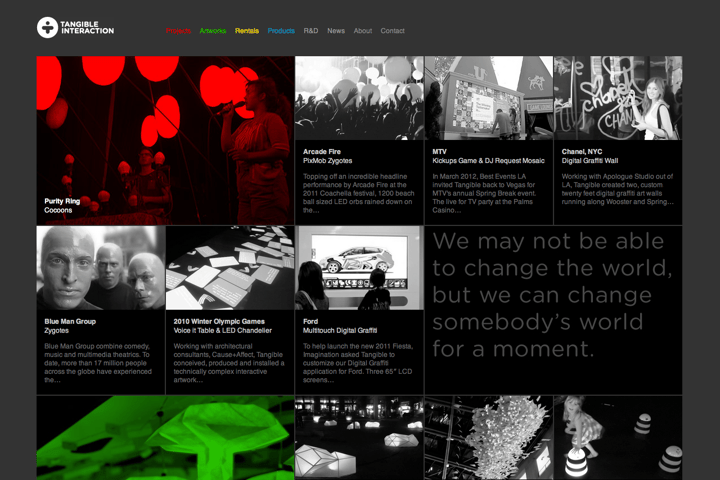 Tangible Interaction website preview